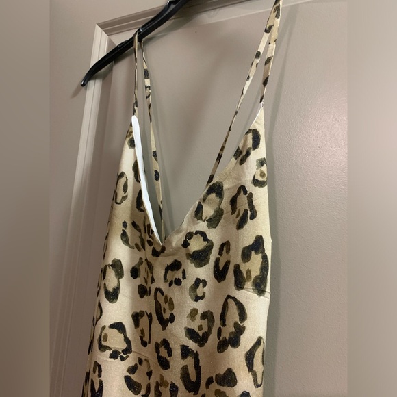Revolve Amelia Slip Leopard Animal Print Metallic Slip Dress size XS/Small NWT - Picture 5 of 15